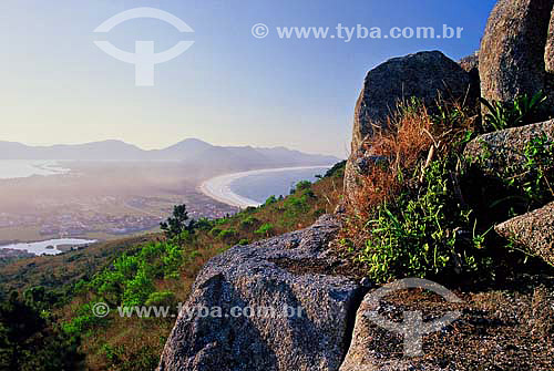  Rocks in the foreground and Barra da Lagoa in the background - Florianopolis city - Santa Catarina state - Brazil 
