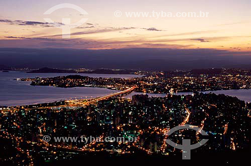  Florianopolis city at night view from Cruz hill - Santa Catarina state - Brazil - MArch 2006  