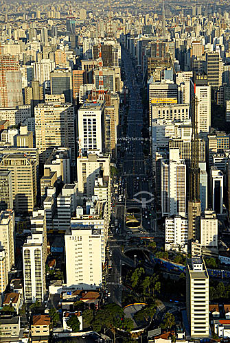  Aerial view of Paulista avenue - Sao Paulo city - Sao Paulo state - Brazil 