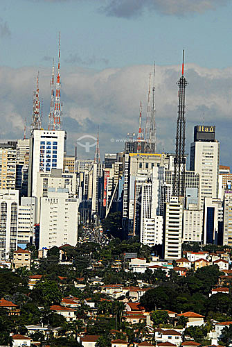  Aerial view of Paulista avenue - Sao Paulo city - Sao Paulo state - Brazil 