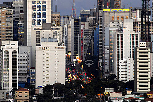  Aerial view of Paulista avenue - Sao Paulo city - Sao Paulo state - Brazil 