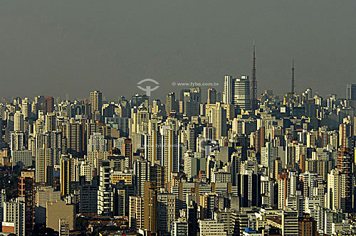  Aerial view of Pinheiros region with Sumare on the backround - Sao Paulo city - Sao Paulo state - Brazil 