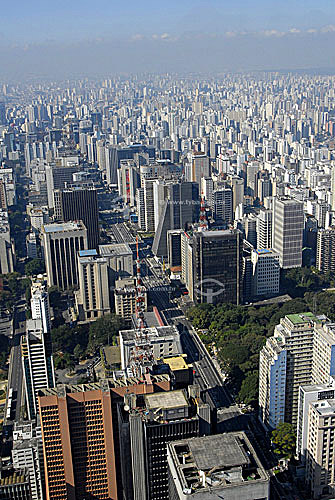  Aerial view of Paulista avenue - Sao Paulo city - Sao Paulo state - Brazil 