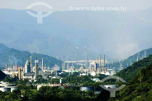  Landscape with industries and pollution - Cubatao city - Sao Paulo state - Brazil 