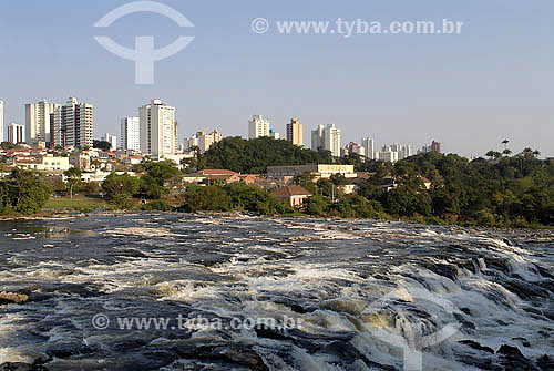  Piracicaba river with city on the background - São Paulo state 