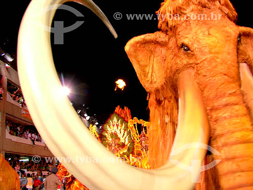  Salgueiro Samba School - Elephant, allegorical float - parade at Marques de Sapucai Avenue - Sambodromo - Carnival 2005 - Rio de Janeiro city - Rio de Janeiro State - Brazil 