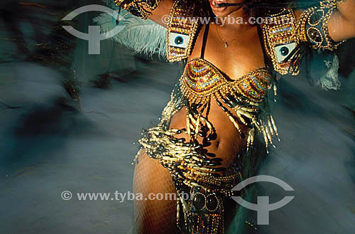  Dancer of Mangueira Samba School -  Carnival 2001 - Rio de Janeiro city - Rio de Janeiro state - Brazil 