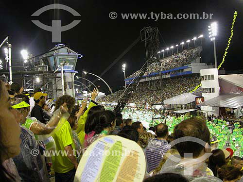  Samba fans and catwalk at the Sao Paulo Sambadrome - Sao Paulo state - Brazil 