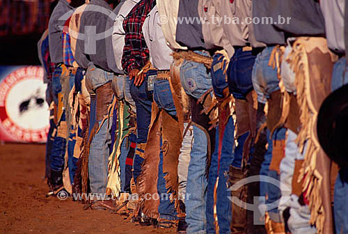  Cowboys at a roundup rodeo -  