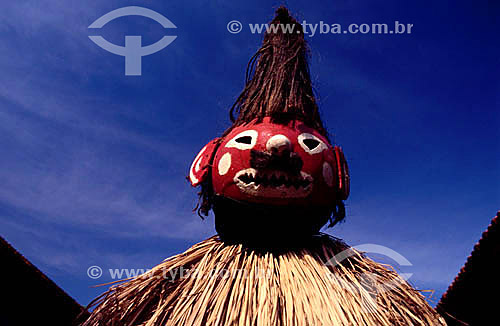  Mask during Bumba-Meu-Boi performance - Brazilian folklore party - Maranhao state - Brazil 