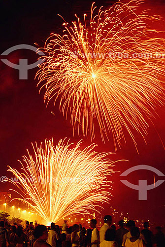  Fireworks on New Year´s Eve on Icarai Beach - Niteroi city - Rio de Janeiro state - Brazil 