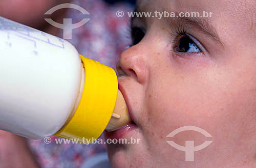  Baby with feeding bottle 