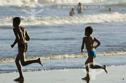  Children at beach - Itanhaem region - Sao Paulo state - Brazil 