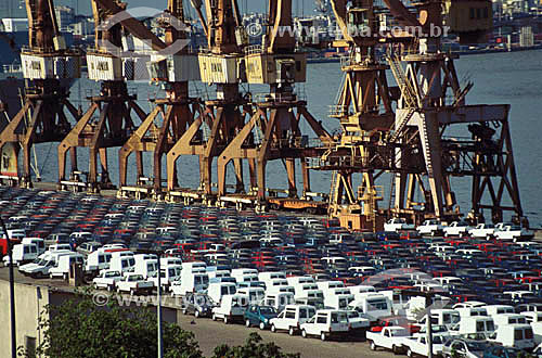  Automobile industry - Cars on the seaport of Rio de Janeiro for exportation - Brazil 