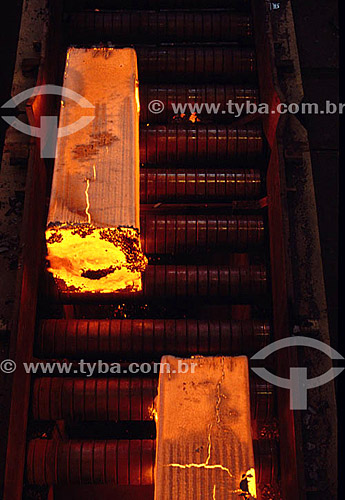  Steel ingot - CSN ( Companhia Siderurgica Nacional) - Steelworks industry - Volta Redonda - Rio de Janeiro state - Brazil 