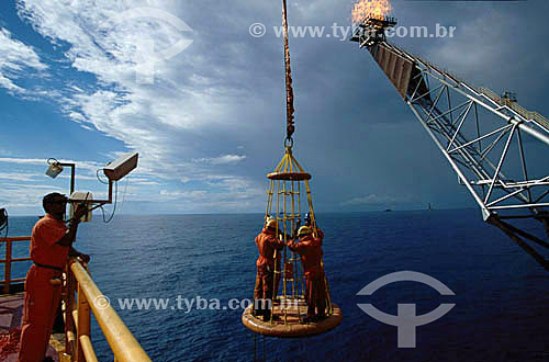  Workers at a petroleum platform - Brazil 