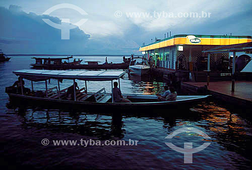  Gas, petrol, Floating station at Negro River - Amazonas state - Brazil 