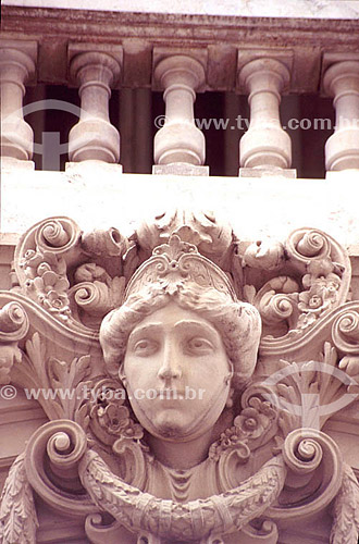  Detail of the Municipal Theater* facade - Rio de Janeiro city - Rio de Janeiro state - Brazil  * Inaugurated in 1909, the Municipal Theater Building design was inspired by the 