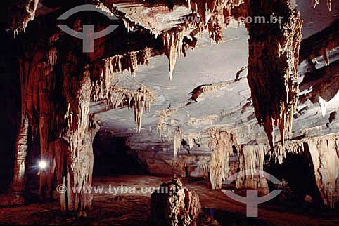  Cave full of stalactites - Capivara Mountain Range National Park* - Sao Raimundo Nonato Village - Piaui state - Brazil  * The Park is a UNESCO Physical, Ecological and Historical Aspects World Heritage Site since 13-12-1991 and a National Historic S 