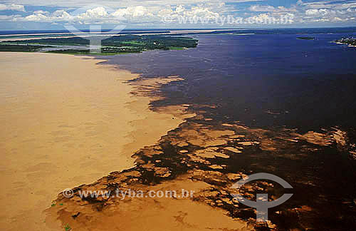  Negro River and Solimoes River intersection - Manaus city - Amazonas state - Brazil 