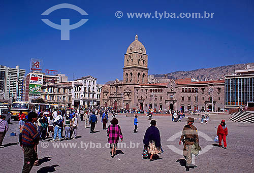  People on the streets of La Paz city - Bolivia 