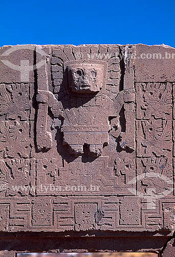  Gateway of the Sun - Pre-incaic monument - Tiwanaku Archeological site - La Paz Department - Bolivia 