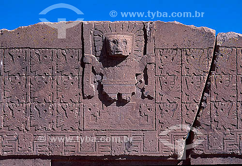  Gateway of the Sun - Pre-incaic monument - Tiwanaku Archeological site - La Paz Department - Bolivia 