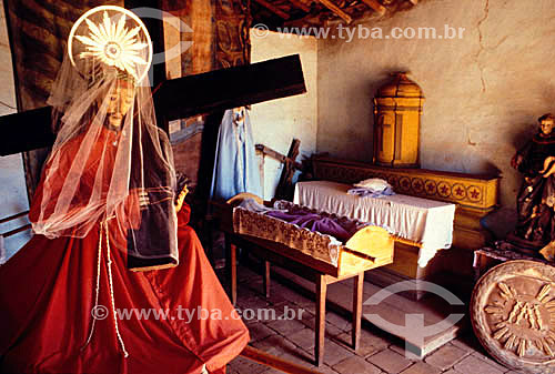  Catholic religion - Jesus Christ and the cross - Vila Bela da Santissima Trindade village - Matogrosso state - Brazil  - Vila Bela da Santissima Trindade city - Mato Grosso state (MT) - Brazil