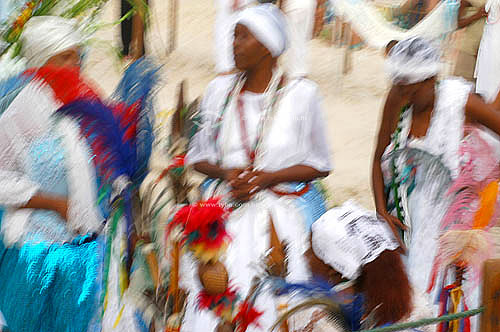  Religious cult to Iemanja, the Sea goddess to Candomble Afro-brazilian religion - New Year`s Eve 2004 on Copacabana Beach - Rio de Janeiro city - Rio de Janeiro state - Brazil 
