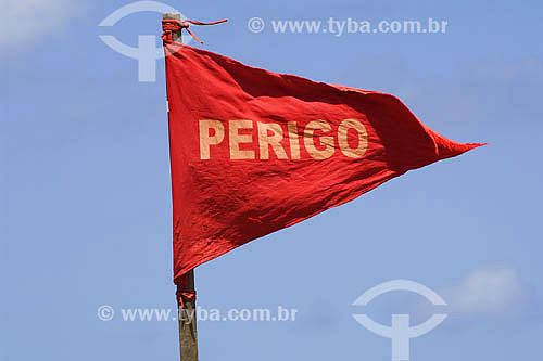  Dangerous flag at Piatá - Salvador city - Bahia state - Brazil 