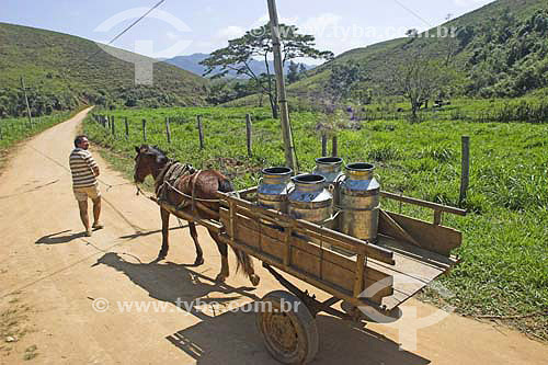  Milk transport in the farm - Conservatoria city - Rio de Janeiro State - Brazil - october 2005 