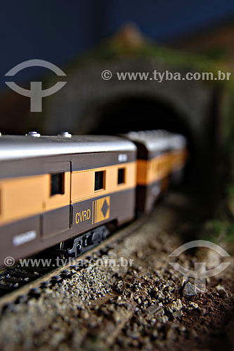  Train toys at Rio Doce Vale company museum in Vitoria city - Espirito Santo state - Brazil 