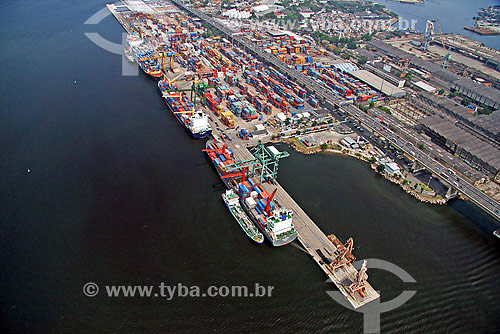  Aerial view of Rio de Janeiro city seaport - Rio de Janeiro city - Rio de Janeiro state - Brazil 