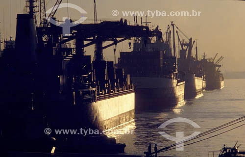  Cargo ships docked in Rio de Janeiro Seaport - Rio de Janeiro city - Rio de Janeiro state - Brazil 