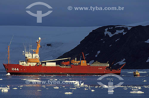  Ship at Almirantado Bay at King George Island - Antarctic   