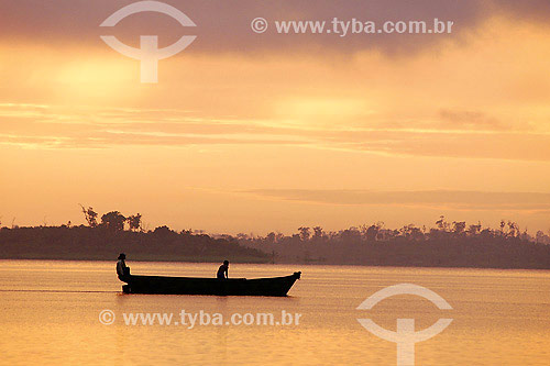  Small boat in lake - Tucurui region - Para state - Brazil 