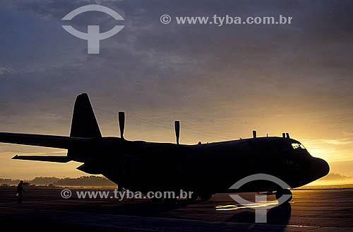  C-130 Hercules Airplane - FAB - Pelotas city - Rio Grande do Sul  state - Brasil - January 1999  