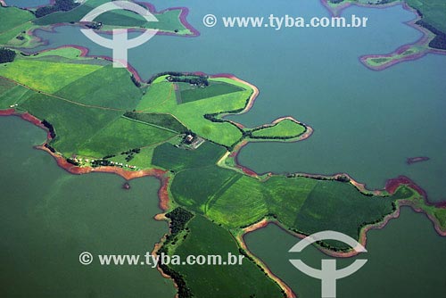  Subject: Aerial view of plantations - Artificial Lake Place: Salto do Jacui - Cruz Alta region - Northwest of Rio Grande do Sul state Date: 03/2008 