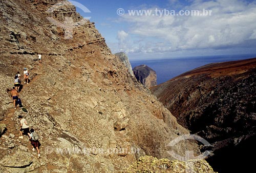  Subject: Group of tourists walking in the mountains Place: Trindade Island - Espirito Santo state   
