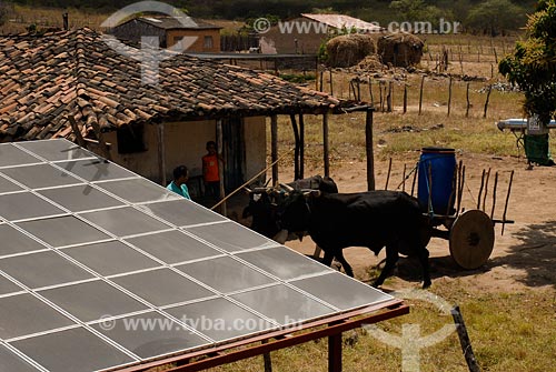  Subject: Solar energy plates, Eco-Engenho institute / Place: Sao Jose da Tapera region - Alagoas state / Date: 11/2007 