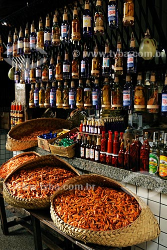  Subject: Shrimps and pepper bottles - Sao Luis Historic Center Market / Place: Sao Luis city - Maranhao state / Date: 08/2008 