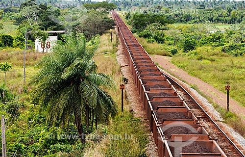  Subject: Train transporting iron at Carajas railway / Place: Between Arari and Miranda do Norte - Maranhao state / Date: 08/2008 