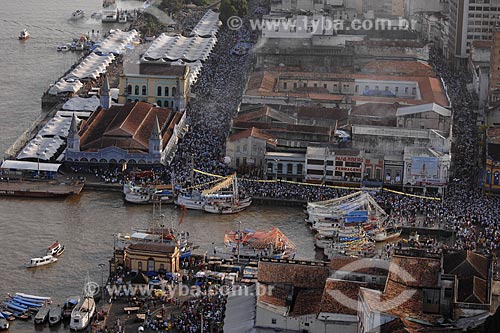  Subject: Aerial view of Cirio de Nazare (Nazareth Candle) procession in the historical center - Nossa Senhora de Nazare (Our Lady of Nazareth) - Ver-o-peso Market (See the Weight Market) / Place: Belem City - Para State - Brazil / Date: 10/12/2008 