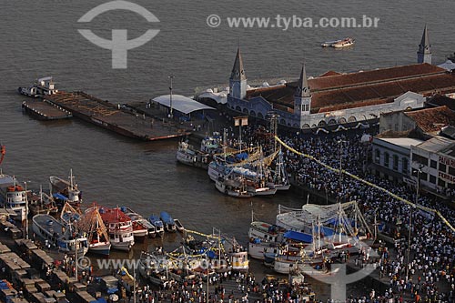  Subject: Aerial view of Cirio de Nazare (Nazareth Candle) procession at the historical center - Nossa Senhora de Nazare (Our Lady of Nazareth) - Ver-o-peso Market (See the Weight Market) / Place: Belem City - Para State - Brazil / Date: 10/12/2008 