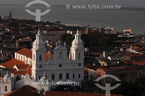  Subject: Aerial view of historical center with Igreja da Se (Igreja da Se Church) and Guajara Bay in the background / Place: Belem City - Para State - Brazil / Date: 10/12/2008 