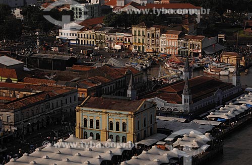  Subject: Aerial view of Solar da Beira and Ver-o-peso Market (See the Weight Market) - Historical center / Place: Belem City - Para State - Brazil / Date: 10/12/2008 
