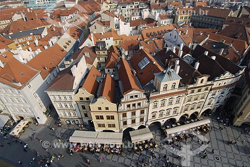  Subject: Prague`s Old City square and Nossa Senhora Diante de Týn church (Church of Our Lady in Front of Týn) / Place: Prague City - Czech Republic / Date: 04/24/2007 