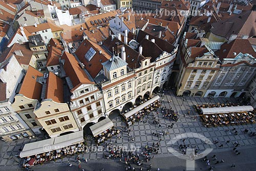  Subject: Prague`s Old City square and Nossa Senhora Diante de Týn church (Church of Our Lady in Front of Týn) / Place: Prague City - Czech Republic / Date: 04/24/2007 