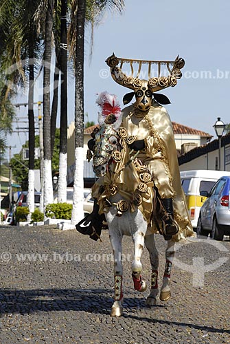  Subject: Masked in Festa do Divino Espirito Santo (Festival of the Holy Spirit) in Pirenopolis  / Place: Pirenopolis  City- Goias State - Brazil / Date: 05/27/2007 
