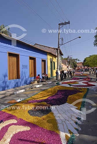  Subject: Decoration on the streets for the Corpus Christi procession in Santana de Paranaiba / Place: Santana de Paranaíba City - Sao Paulo State - Brazil / Date: 06/07/2007 